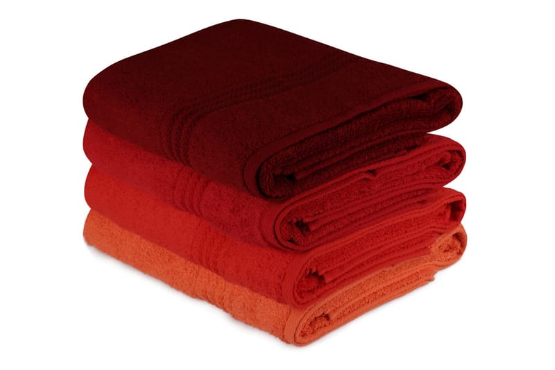 Badhandduk Hobby 70x140 cm 2-pack - Orange/Röd/Rosa - Badrumstextil - Stort badlakan - Badlakan & badhandduk