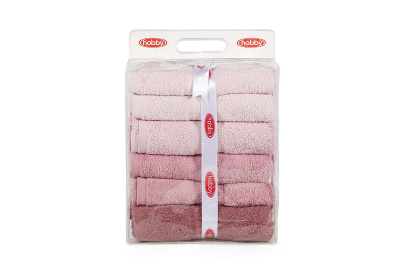 Badhandduk Hobby 70x140 cm 2-pack - Rosa - Textil & mattor - Badrumstextil