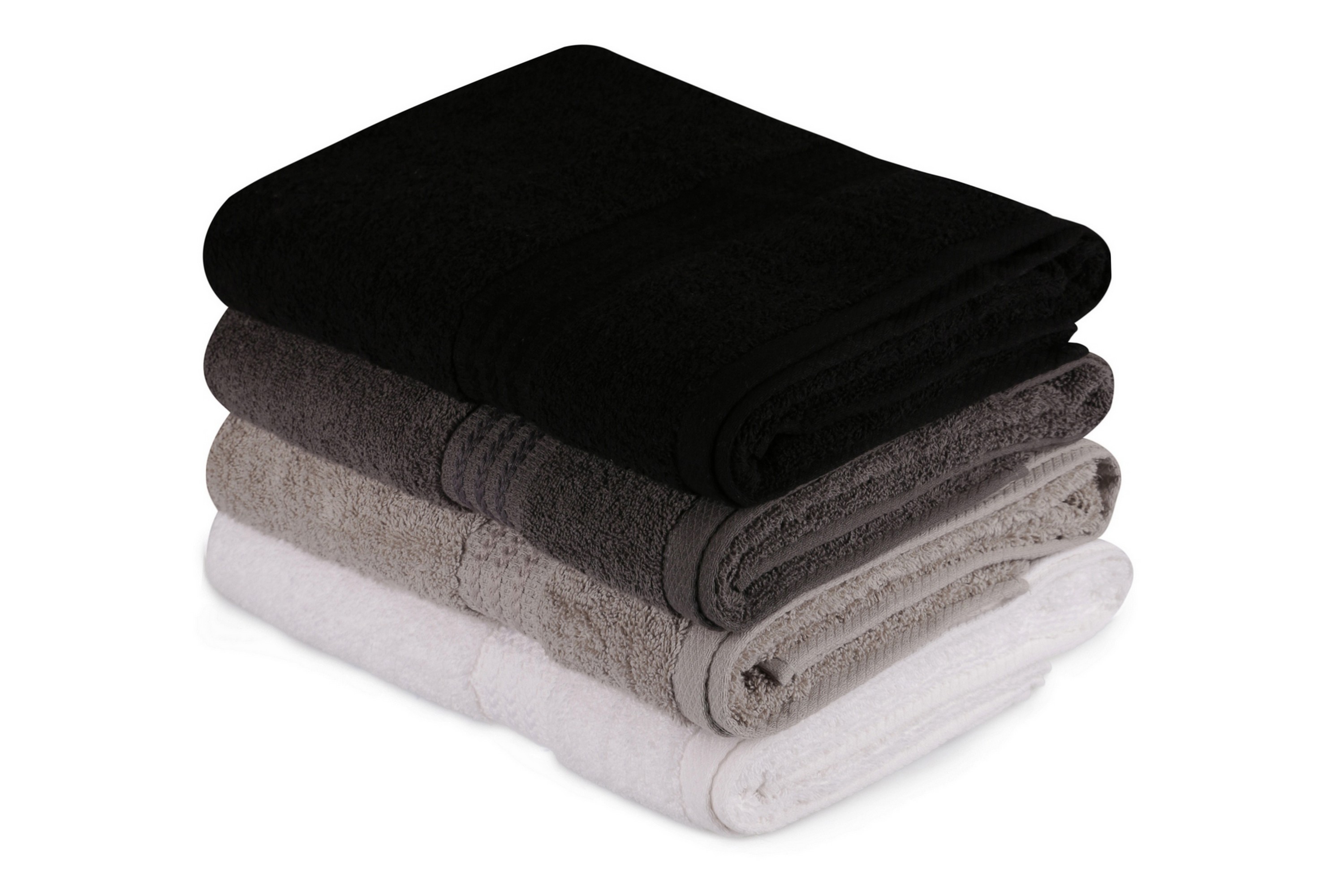 Badhandduk Hobby 70x140 cm 2-pack Vit/GråMörkgråSvart