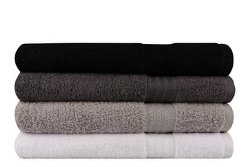 Badhandduk Hobby 70x140 cm 2-pack - Vit/Grå/Mörkgrå/Svart - Textil & mattor - Badrumstextil