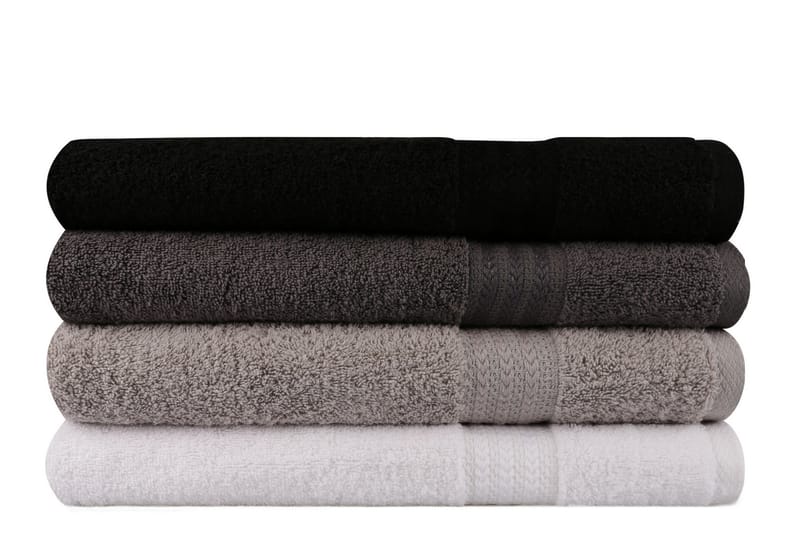 Badhandduk Hobby 70x140 cm 2-pack - Vit/Grå/Mörkgrå/Svart - Textil & mattor - Badrumstextil