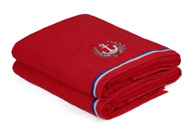 Badhandduk Rhuddlan 2-pack - Röd - Textil & mattor - Badrumstextil