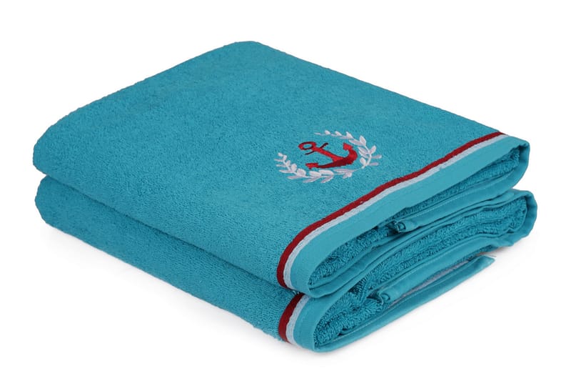 Badhandduk Rhuddlan 2-pack - Turkos - Textil & mattor - Badrumstextil