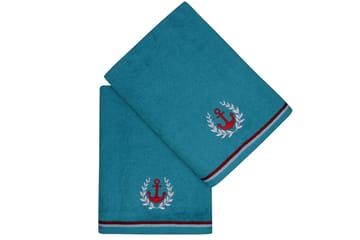 Badhandduk Rhuddlan 2-pack - Turkos - Textil & mattor - Badrumstextil