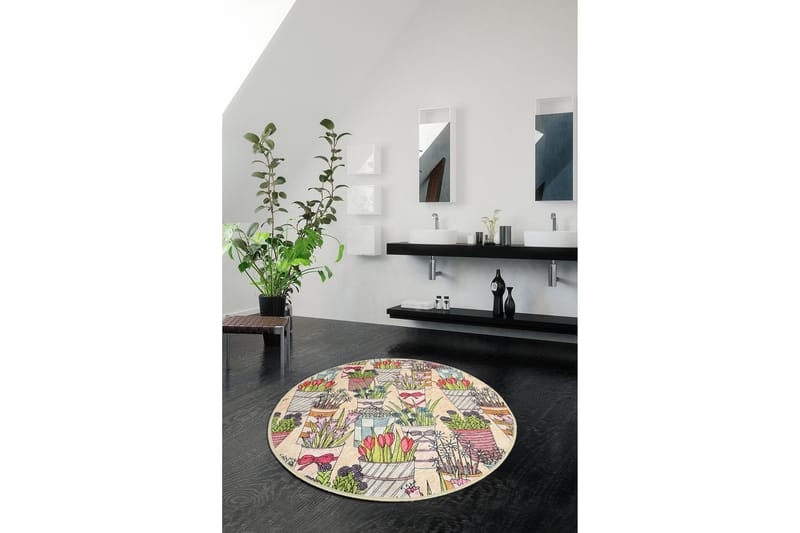 Badmatta Chilai Home 100 Rund - Flerfärgad - Textil & mattor - Badrumstextil