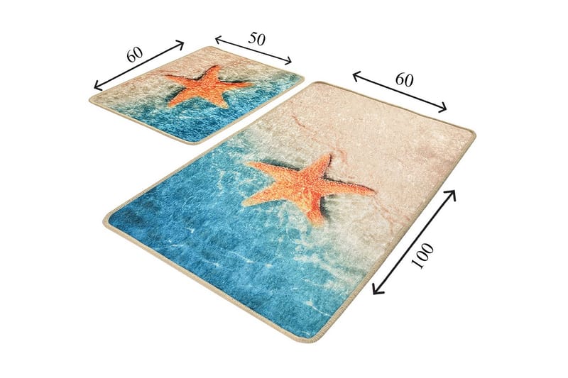 Badrumsmatta Baray 2-pack - Flerfärgad - Textil & mattor - Badrumstextil