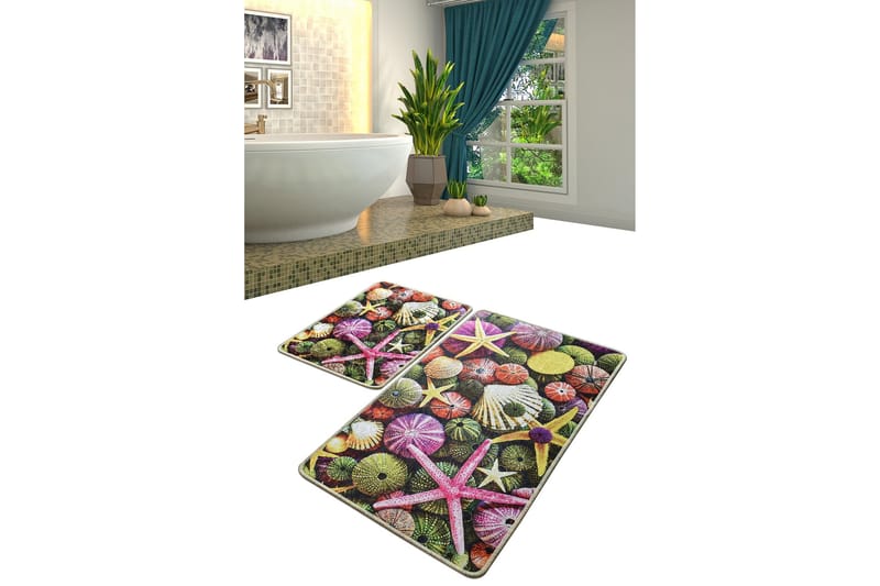 Badrumsmatta Baray 2-pack - Flerfärgad - Textil & mattor - Badrumstextil