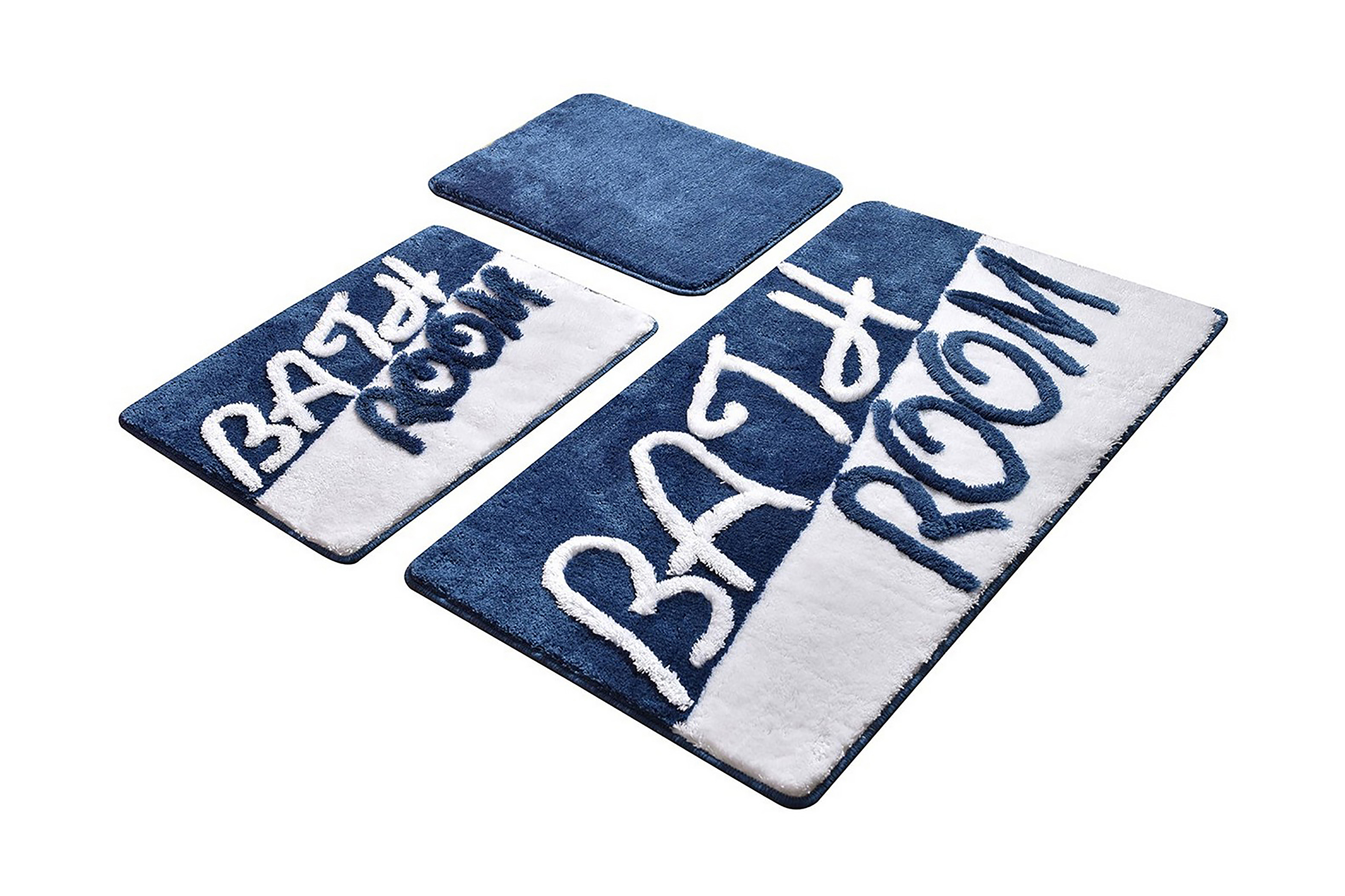 Badrumsmatta Baray 3-pack BlåVit