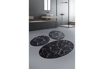 Badrumsmatta Baray 3-pack - Svart/Vit - Textil & mattor - Badrumstextil