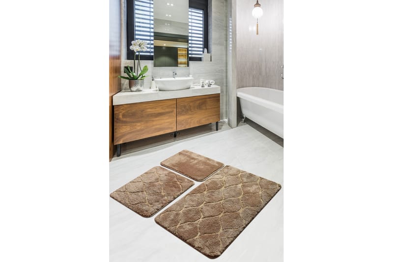 Badrumsmatta Baray 3-pack - Brun - Textil & mattor - Badrumstextil