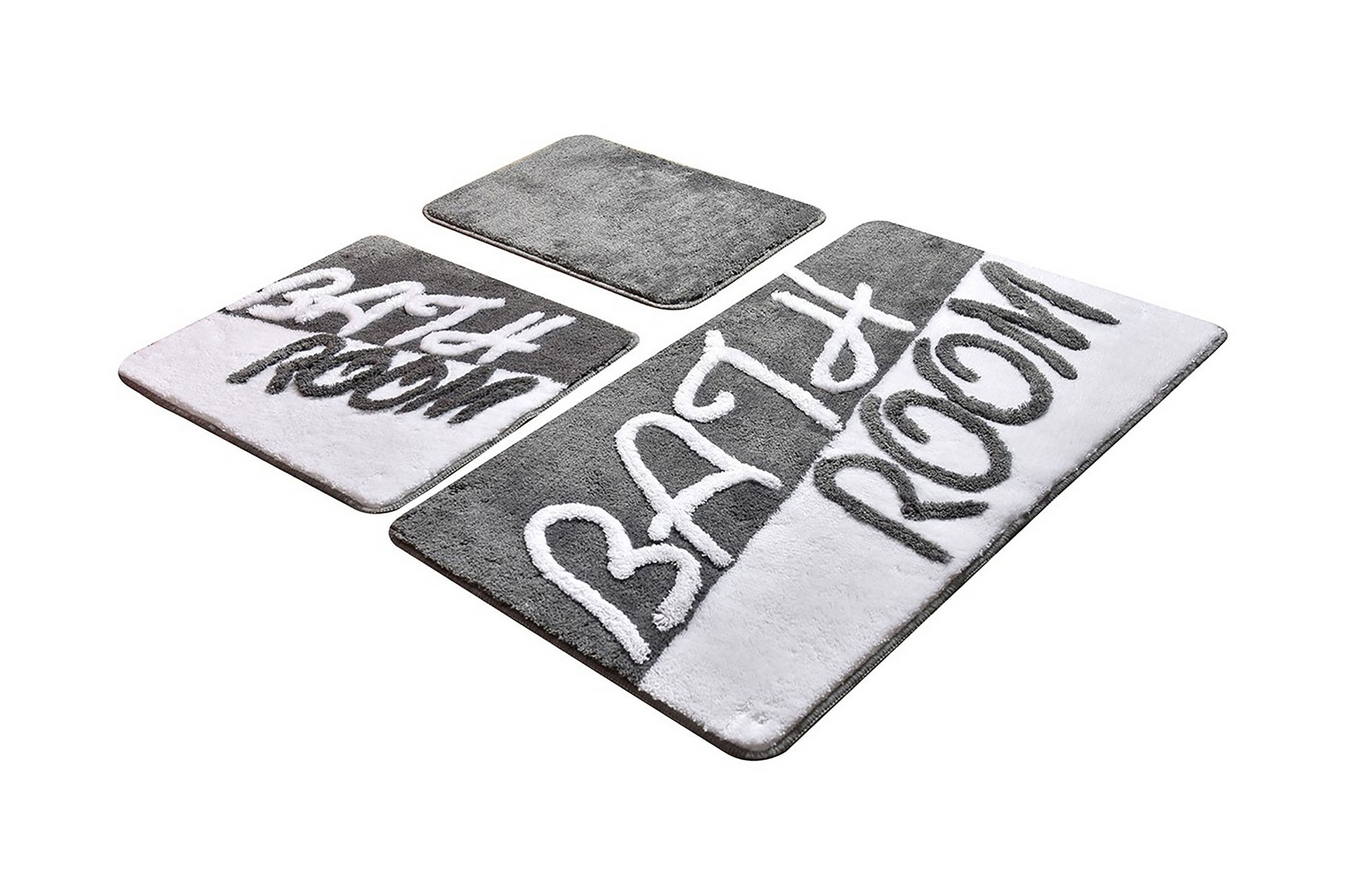 Badrumsmatta Baray 3-pack GråVit