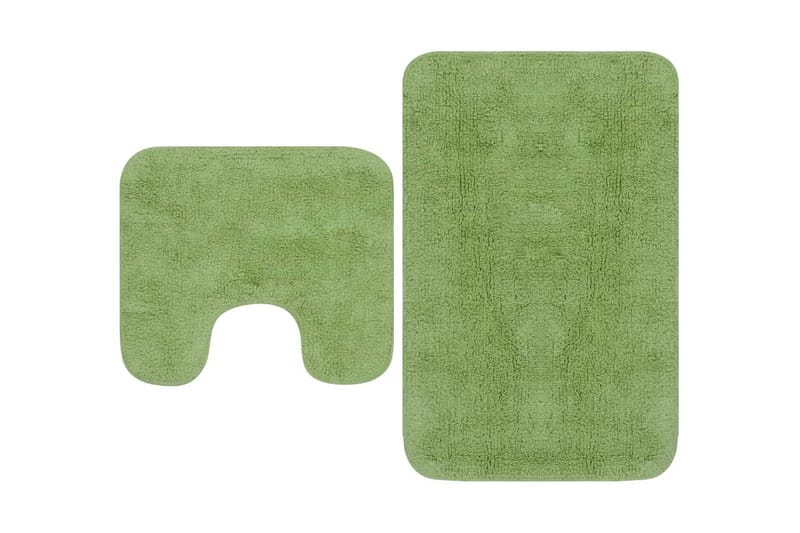 Badrumsmattor 2 st tyg grön - Grön - Badrumstextil - Badrumsmatta