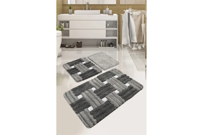 Chilai Home Badmatta Set om 3 - Multi - Textil & mattor - Badrumstextil