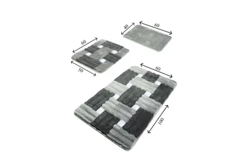 Chilai Home Badmatta Set om 3 - Multi - Textil & mattor - Badrumstextil