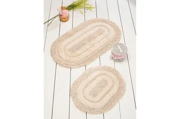 Chilai Home by Alessia Badmatta Set om 2 - Sand - Textil & mattor - Badrumstextil