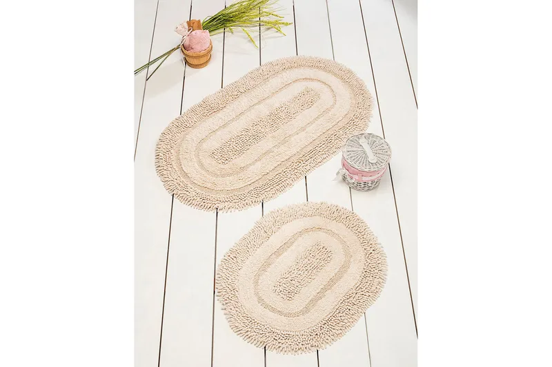 Chilai Home by Alessia Badmatta Set om 2 - Sand - Textil & mattor - Badrumstextil