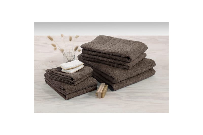 Duschhandduk Basic Frotté 65 x 130 cm - Brun - Textil & mattor - Badrumstextil