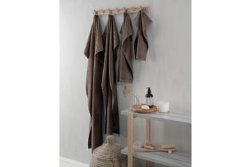 Duschhandduk Basic Frotté 65 x 130 cm - Brun - Textil & mattor - Badrumstextil