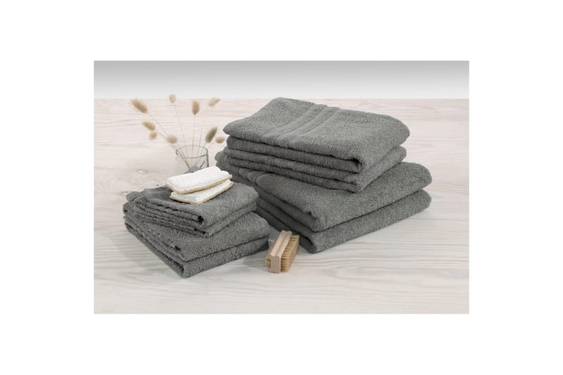 Duschhandduk Basic Frotté 65 x 130 cm - Grå - Textil & mattor - Badrumstextil