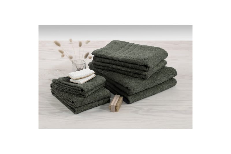 Duschhandduk Basic Frotté 65 x 130 cm - Mörkgrön - Textil & mattor - Badrumstextil