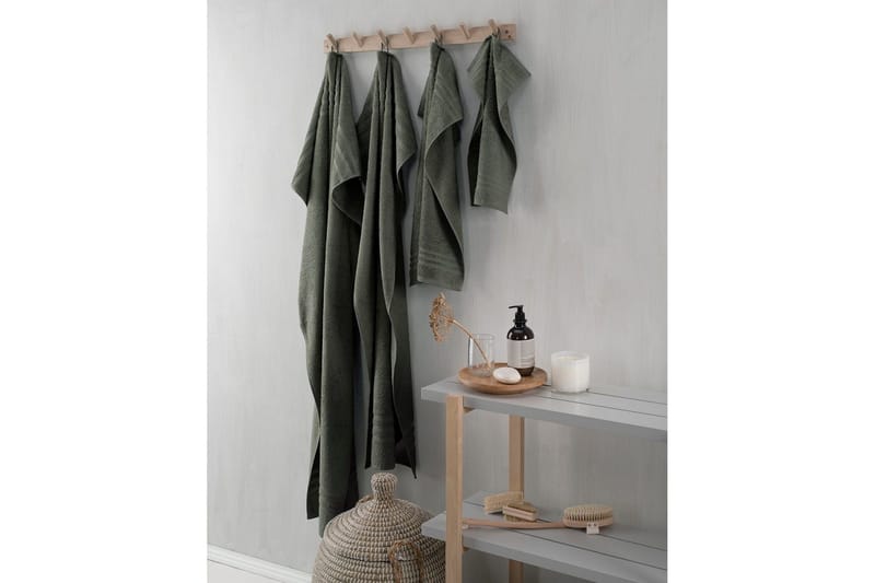 Duschhandduk Basic Frotté 65 x 130 cm - Mörkgrön - Textil & mattor - Badrumstextil