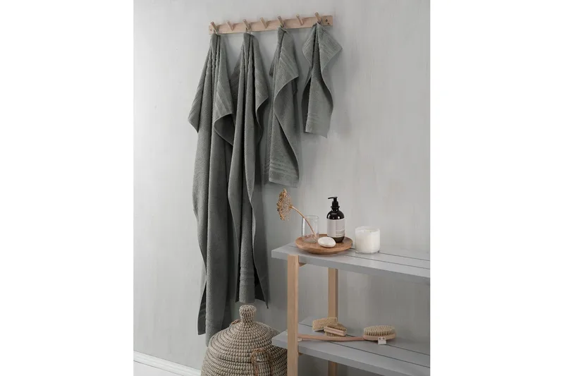 Gästhandduk Basic Frotté - Grå - Textil & mattor - Badrumstextil