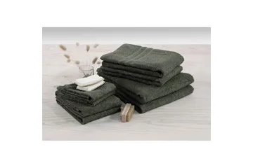 Gästhandduk Basic Frotté - Mörkgrön - Textil & mattor - Badrumstextil