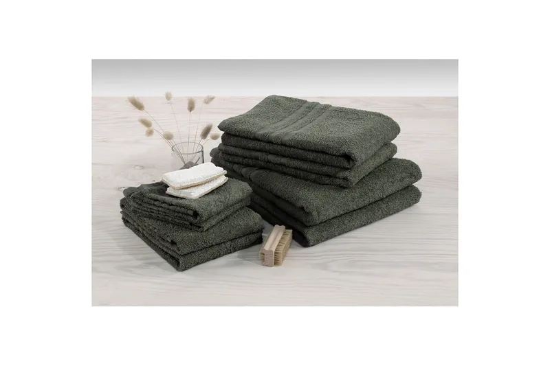 Gästhandduk Basic Frotté - Mörkgrön - Textil & mattor - Badrumstextil