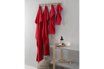 Gästhandduk Basic Frotté - Röd - Textil & mattor - Badrumstextil