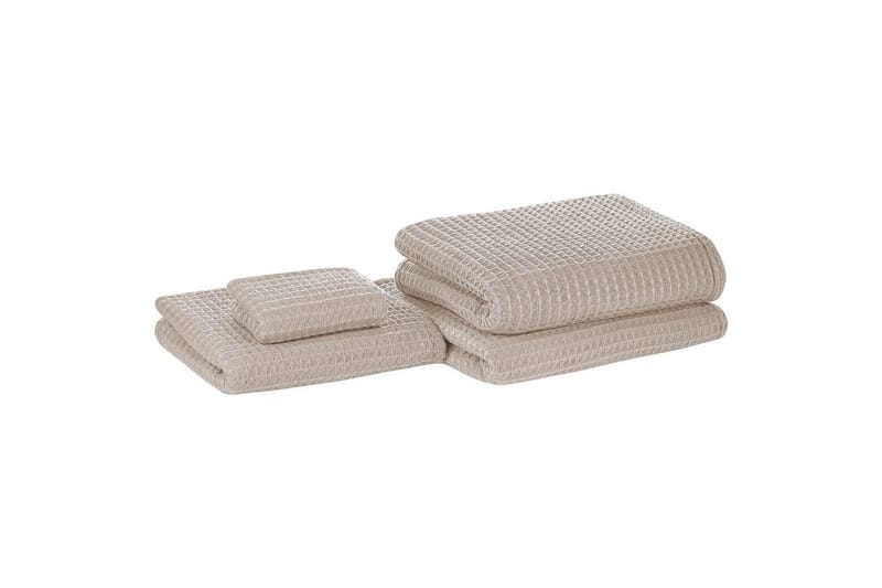 Handduk Areora set om 4 Beige - Beige - Textil & mattor - Badrumstextil