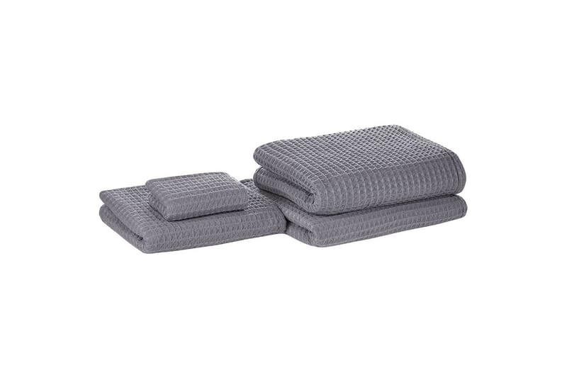 Handduk Areora set om 4 Grå - Grå - Textil & mattor - Badrumstextil