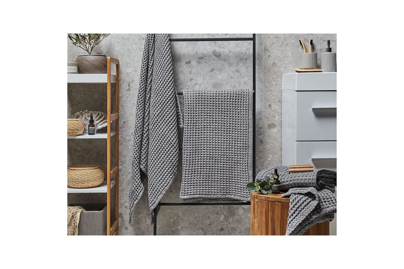 Handduk Areora set om 4 Grå - Grå - Textil & mattor - Badrumstextil