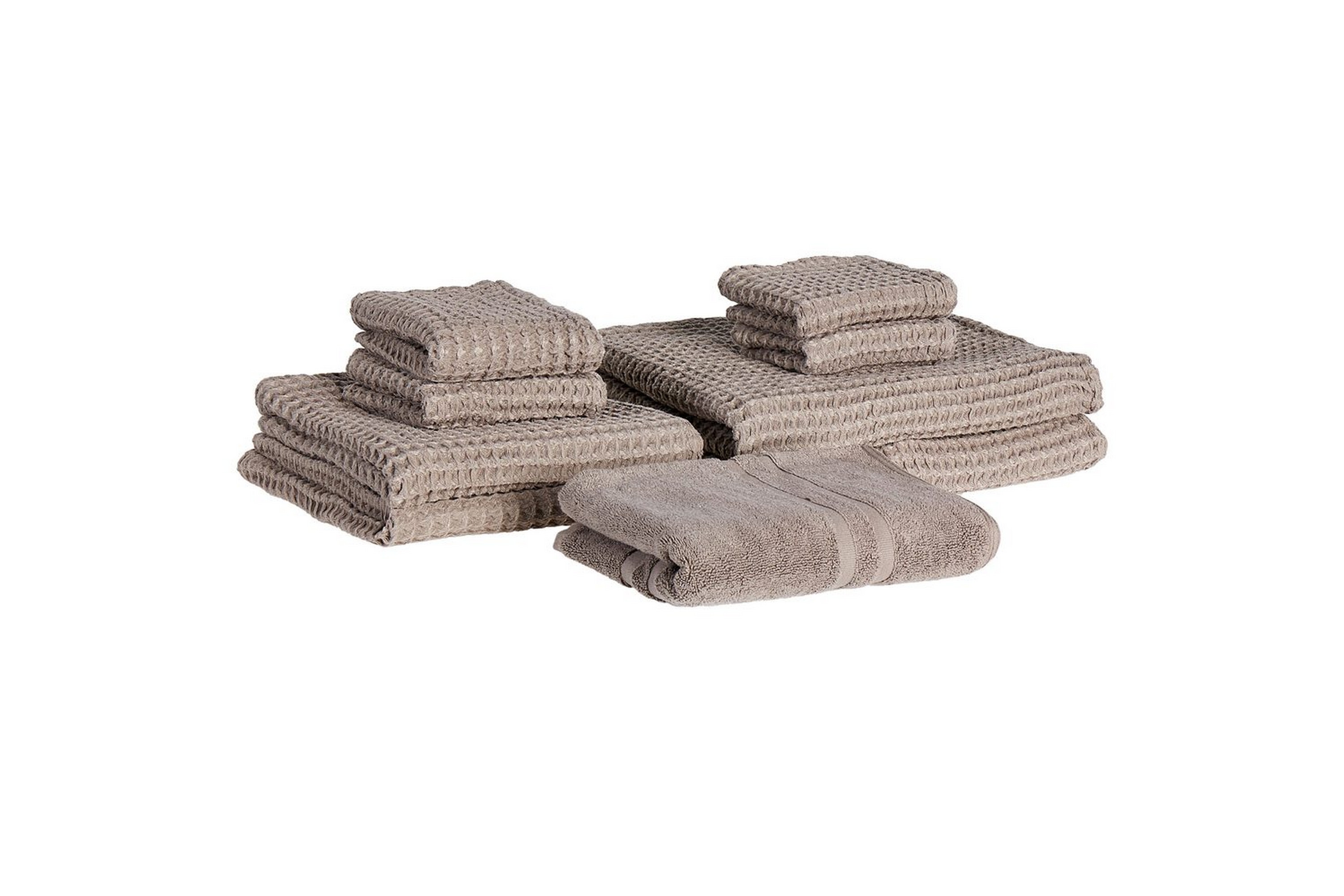 Handduk Areora set om 9 Taupe Taupe