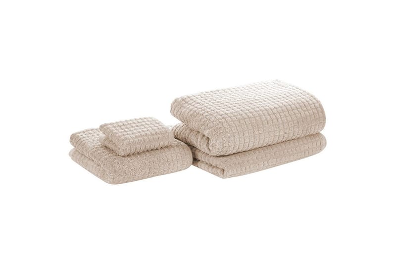 Handduk Atai set om 4 Beige - Beige - Textil & mattor - Badrumstextil - Handdukar