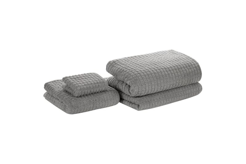 Handduk Atai set om 4 Grå - Grå - Textil & mattor - Badrumstextil - Handdukar