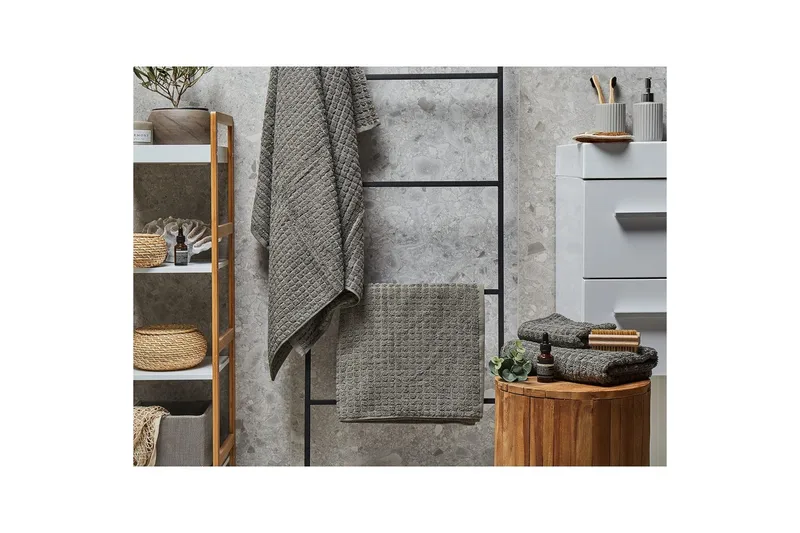 Handduk Atai set om 4 Grå - Grå - Textil & mattor - Badrumstextil - Handdukar