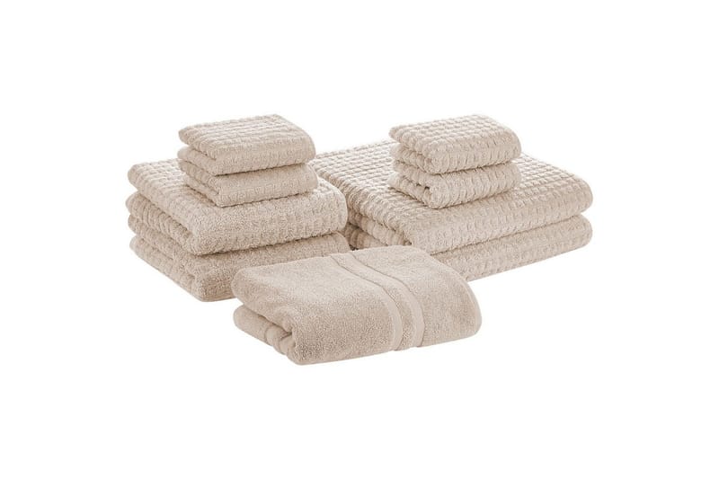 Handduk Atai set om 9 Beige - Beige - Textil & mattor - Badrumstextil - Handdukar
