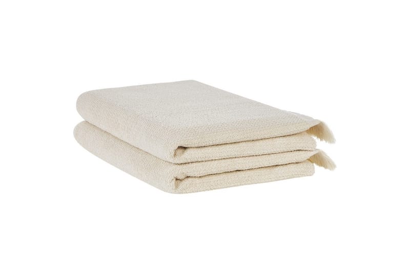 Handduk Atiu set om 2 Beige - Beige - Textil & mattor - Badrumstextil