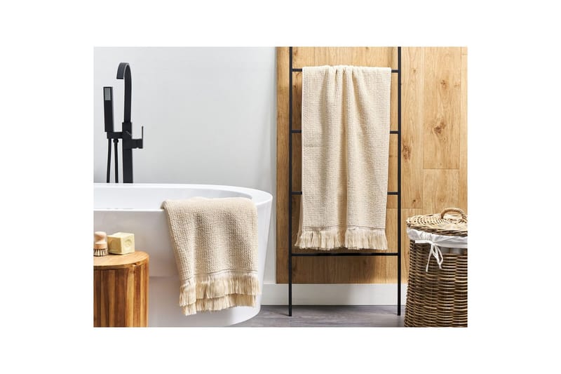 Handduk Atiu set om 2 Beige - Beige - Textil & mattor - Badrumstextil