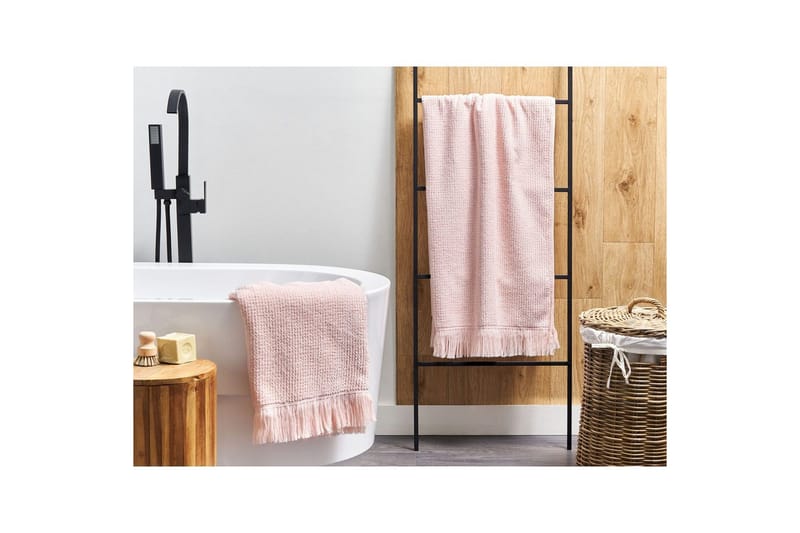 Handduk Atiu set om 2 Rosa - Rosa - Textil & mattor - Badrumstextil
