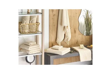 Handduk Atiu set om 9 Beige - Beige - Textil & mattor - Badrumstextil - Handdukar