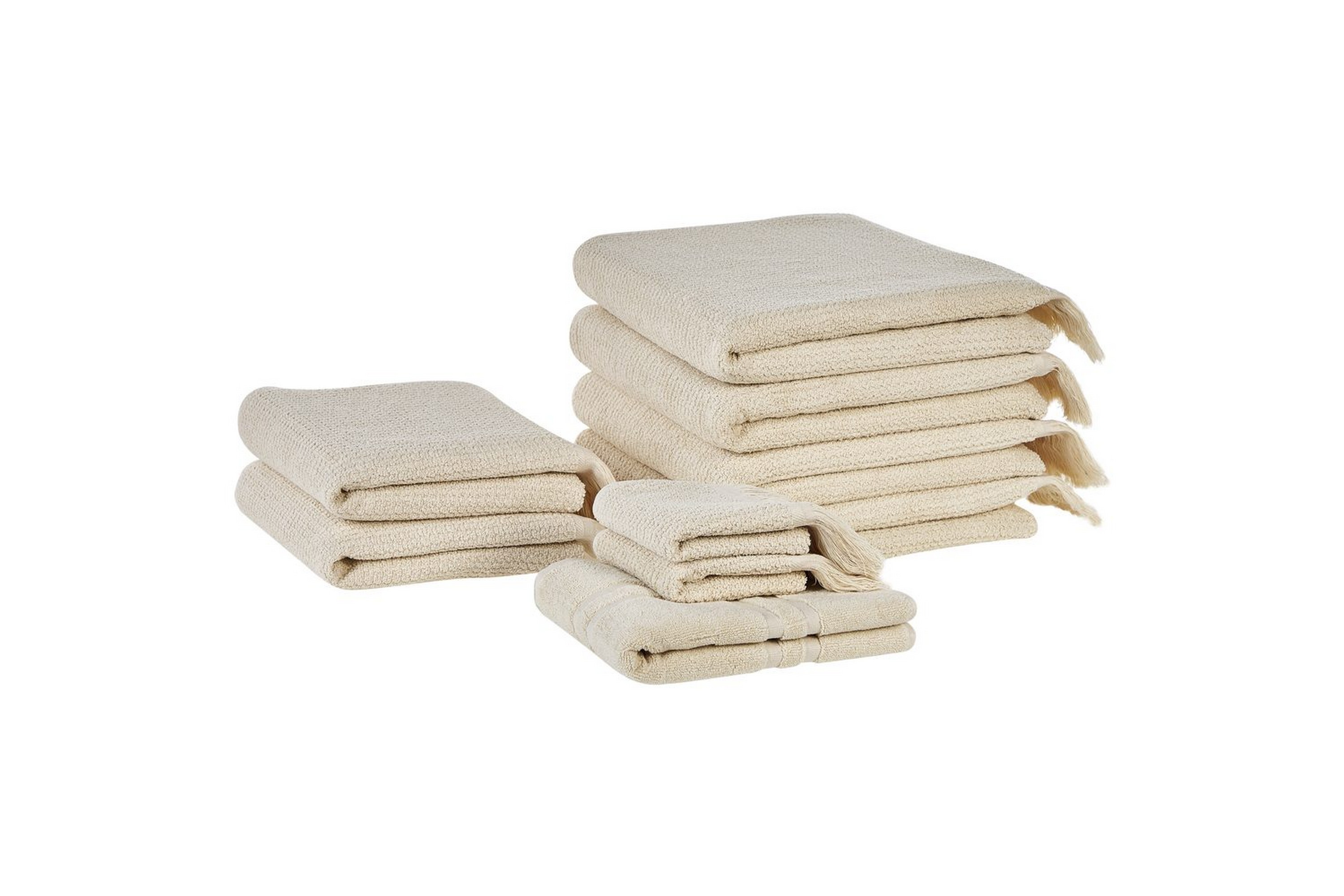 Handduk Atiu set om 9 Beige Beige