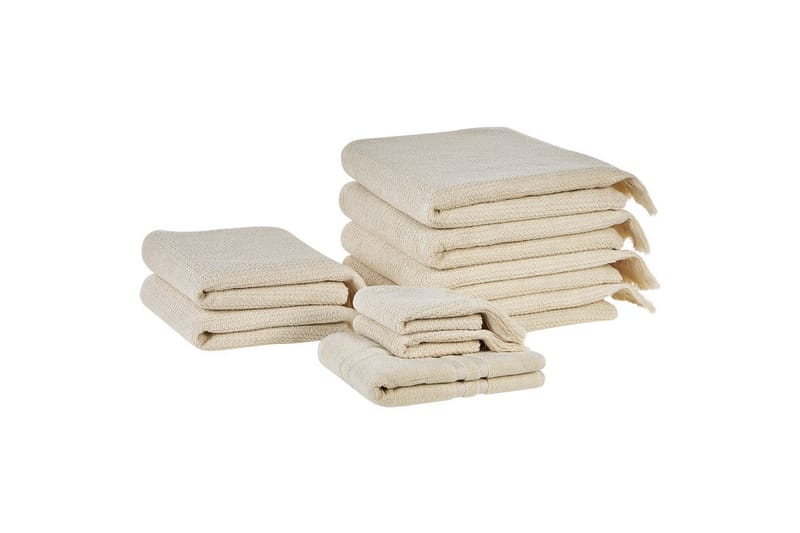 Handduk Atiu set om 9 Beige - Beige - Textil & mattor - Badrumstextil - Handdukar