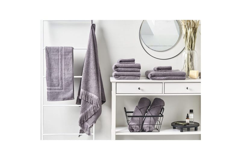 Handduk Atiu set om 9 Grå - Grå - Textil & mattor - Badrumstextil - Handdukar