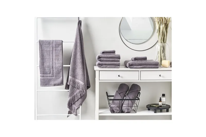 Handduk Atiu set om 9 Grå - Grå - Textil & mattor - Badrumstextil - Handdukar