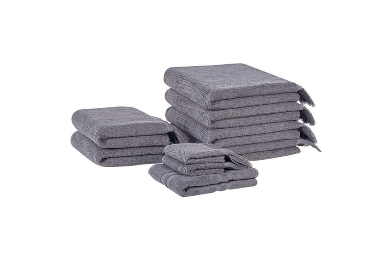 Handduk Atiu set om 9 Grå, Grå