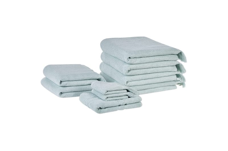 Handduk Atiu set om 9 Grön - Grön - Textil & mattor - Badrumstextil - Handdukar