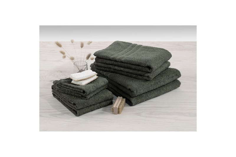 Handduk Basic Frotté - Mörkgrön - Textil & mattor - Badrumstextil