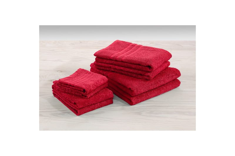 Handduk Basic Frotté - Röd - Textil & mattor - Badrumstextil