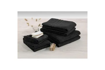 Handduk Basic Frotté - Svart - Textil & mattor - Badrumstextil